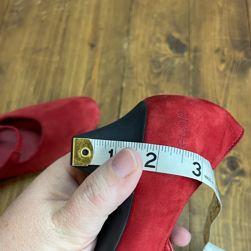 Arche size 37 red Nubuck leather double strap Mary Jane style shoes - Picture 9 of 11